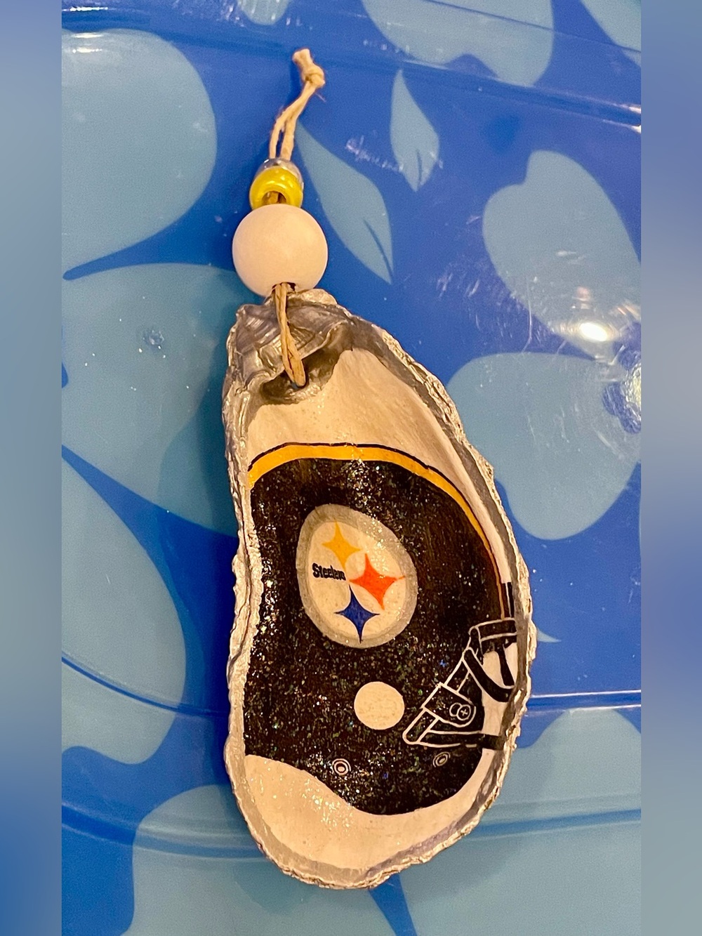 Pittsburgh Steelers Christmas Ornament- Handmade- Shell Ornament